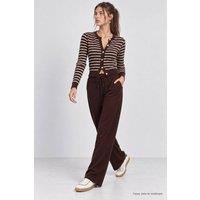 Happiness Istanbul Women's Wide Leg Drawstring Waist Sweatpants in Brown | Size: XL