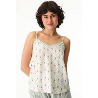 Penti Women's Serenity Floral Tank Pajama Top in Off-White | Size: Medium