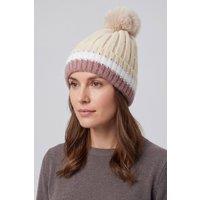 Vellin Women's Women's Rhinestone Wave Pom Pom Beanie in Cream