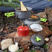 Living and Home 10Pcs Portable Camping Cookware Set in Grey