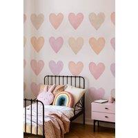 Origin Murals Colour My Heart Neutral Blush - 3 Drop Repeatable Wall Mural in Pink