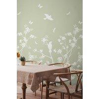 Origin Murals Blossom Trail Soft Green - 3 Drop Repeatable Wall Mural