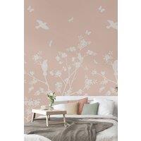 Origin Murals Blossom Trail Blush Pink - 3 Drop Repeatable Wall Mural