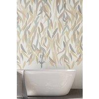 Origin Murals Willow Leaf Vine Linen - 3 Drop Repeatable Wall Mural in Natural