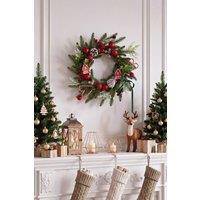 Living and Home Artificial Christmas Wreath for Front Door in Green