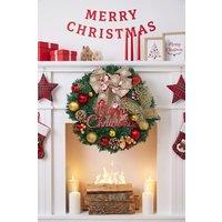 Living and Home Artificial Christmas Wreath for Front Door in Green