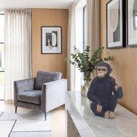 HOME LUXE INTERIOR Home Luxe Cheeky Monkey Middle Finger Gesture Statue Figure | Black