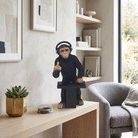 HOME LUXE INTERIOR Home Luxe Cheeky Monkey DJ Middle Finger Gesture Statue Figure | Black
