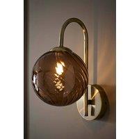 ValueLights Sydney Single Glass Swirl Shade Metal Wall Light Fitting in Bronze