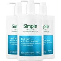 Simple Micellar Gel Cleanser 3x240ml Hydrating in White | Size: 240ml