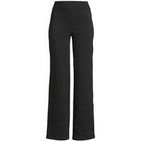 Lands' End Women's Plus Serious Sweats Fleece Lined Straight Leg Trousers in Black | Size: 24-26