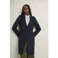 Hobbs London Women's Petite Cavendish Coat in Dark Navy | Size: 12