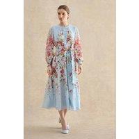 Hobbs London Women's Petite Liberty Dress in Baby Blue | Size: 12