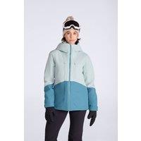 Animal Women's 'Juniper' Waterproof Comfortable Adjustable Hood Winter Ski Jacket in Teal | Size: 12