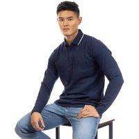 Peter Werth Men's Long-Sleeved Polo Shirt in Dark Navy | Size: Medium
