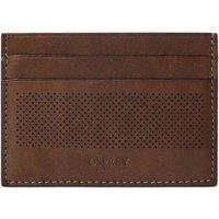 Osprey Men's Arthur Perforated Leather Card Holder in Brown