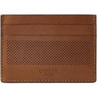 Osprey Men's Arthur Perforated Leather Card Holder in Tan