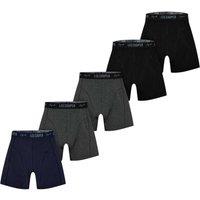 Lee Cooper Men's Cooper Essential Boxer Shorts (Pack Of 5) in Jet Black | Size: Small