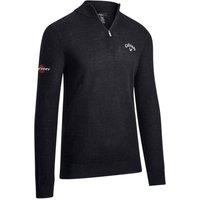 Callaway Men's Fine Knit Quarter Zip Jumper in Black | Size: XL