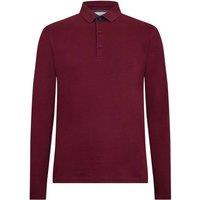 Peter Werth Men's Glasby Long-Sleeved Polo Shirt in Burgundy | Size: Small