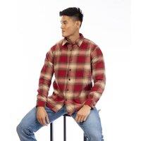 Peter Werth Men's Bagley Plaid Collared Long-Sleeved Shirt in Red | Size: Medium