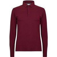 Peter Werth Men's Noaks Long-Sleeved Polo Shirt in Burgundy | Size: XL