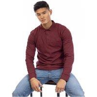 Peter Werth Men's Embroidered Long-Sleeved Polo Shirt in Burgundy | Size: Small