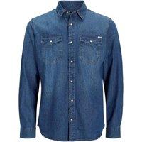 Jack & Jones Men's Sheridan Chest Pocket Shirt in Mid Blue | Size: Large