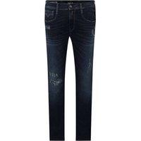 Replay Men's Anbass Distressed Slim Jeans in Blue | Size: 34R