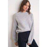 MixRay Women's Knit Sweater in Light Grey