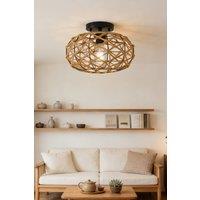 Living and Home Semi-Flush Mount Ceiling Light in Black