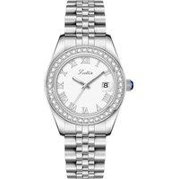 VON BREYER Women's Eterna Roma Watches Silver Pav Silver Bracelet in Metallic Silver