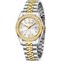 VON BREYER Women's Watches Eterna Diamond Gold & Silver Watch with Diamond Numerals
