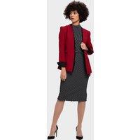LBV Fashion Women's Petite Tailored Red Lapel Cuff Jacket | Size: 14