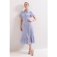 Phase Eight Women's Carmine Lace Dress in Pale Blue | Size: 14