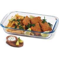 Dyzi 3L Borosilicate Glass Rectangular Baking Tray Oven Roasting Dish in Clear