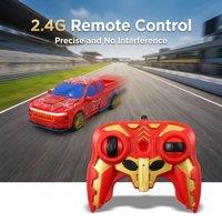 NIVOR Remote Control Transform Car 2.4GHz Web RC Car & Robot for Age 3-12 in Red