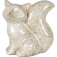 Four Candle Alora Ceramic Fox Looking Left Decorative Decorative Home Accessory in White