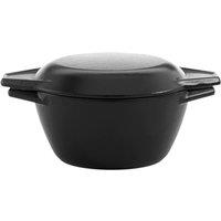 Chabrias Ltd Chabrias 16.5cm Enamelled Cast Iron Casserole Dish with Lid - Black | Size: 1L