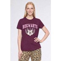brands in Women's Harry Potter Hogwarts Flowers Pyjamas in Burgundy | Size: XL