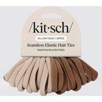 Kitsch Women's Nylon Hair Elastics 20pc Set - Blush