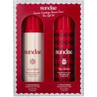 Sundae Women's Season's Sweetenings Plum Pudding & Spiced Eggnog Shower Foam Duo Giftset in Misc