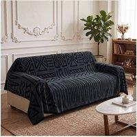 Living and Home Bohemian-Style Sofa Cover Couch Furniture Protector in Dark Grey | Size: Medium