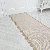 runrug Carpet Runner Rug - Indoor/Outdoor, Reversible, 2mm - 'Illusion' in Beige | Size: 60 cm x 150 cm