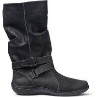 Hotter Women's Wide Fit 'Ballinderry' Slouch Boots in Dark Grey | Size: 6