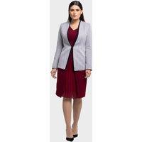 LBV Fashion Women's Petite Tailored Lapel Jacket in Grey | Size: 16