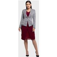 LBV Fashion Women's Petite Tailored Tweed Jacket in Grey | Size: 16