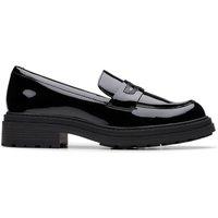 Clarks Women's Orinoco3 Edge Black Patent Loafers, Slip Ons | Size: 8-Standard Fit