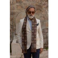 Elizabetta Boutique Men's Silvestri - Silk Scarf in Dark Brown