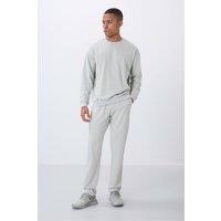 Tommy Life Men's Long Sleeve Crew Neck Sweatshirt & Pants Set in Light Grey | Size: 2XL